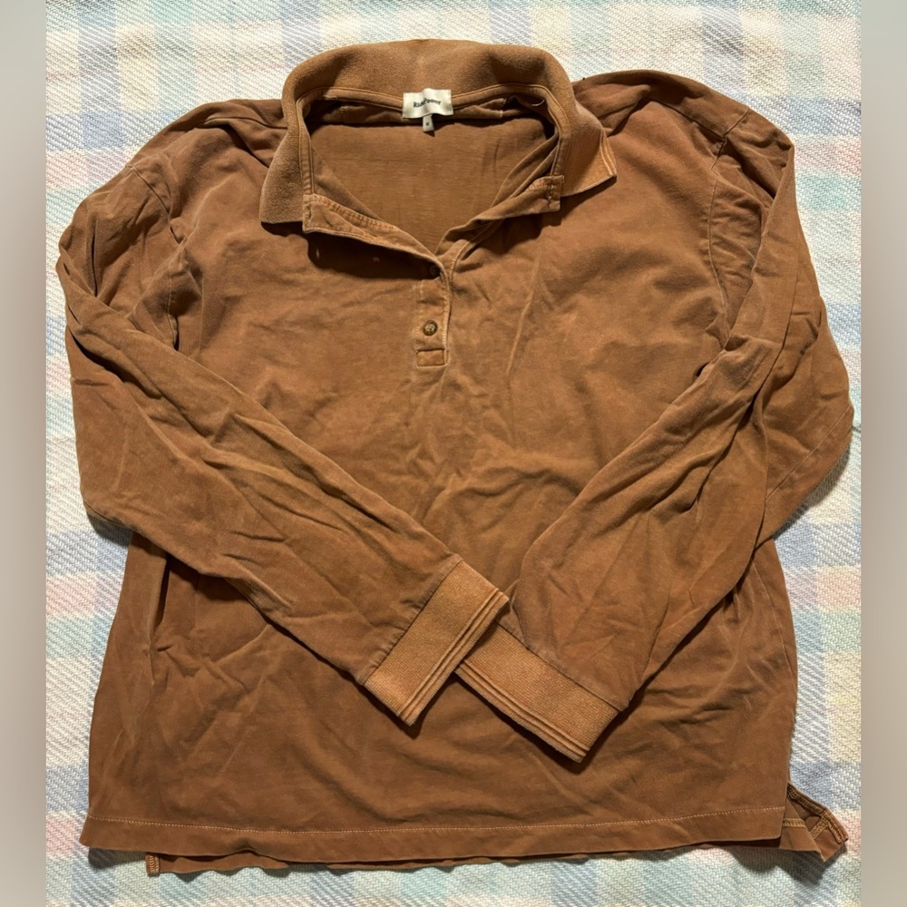Richer Poorer Brown Collared Long Sleeve Shirt